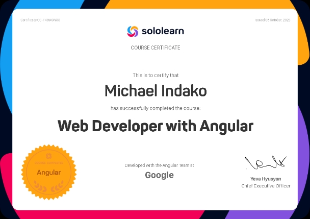 web developer with angular